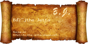 Bőjthe Jetta névjegykártya